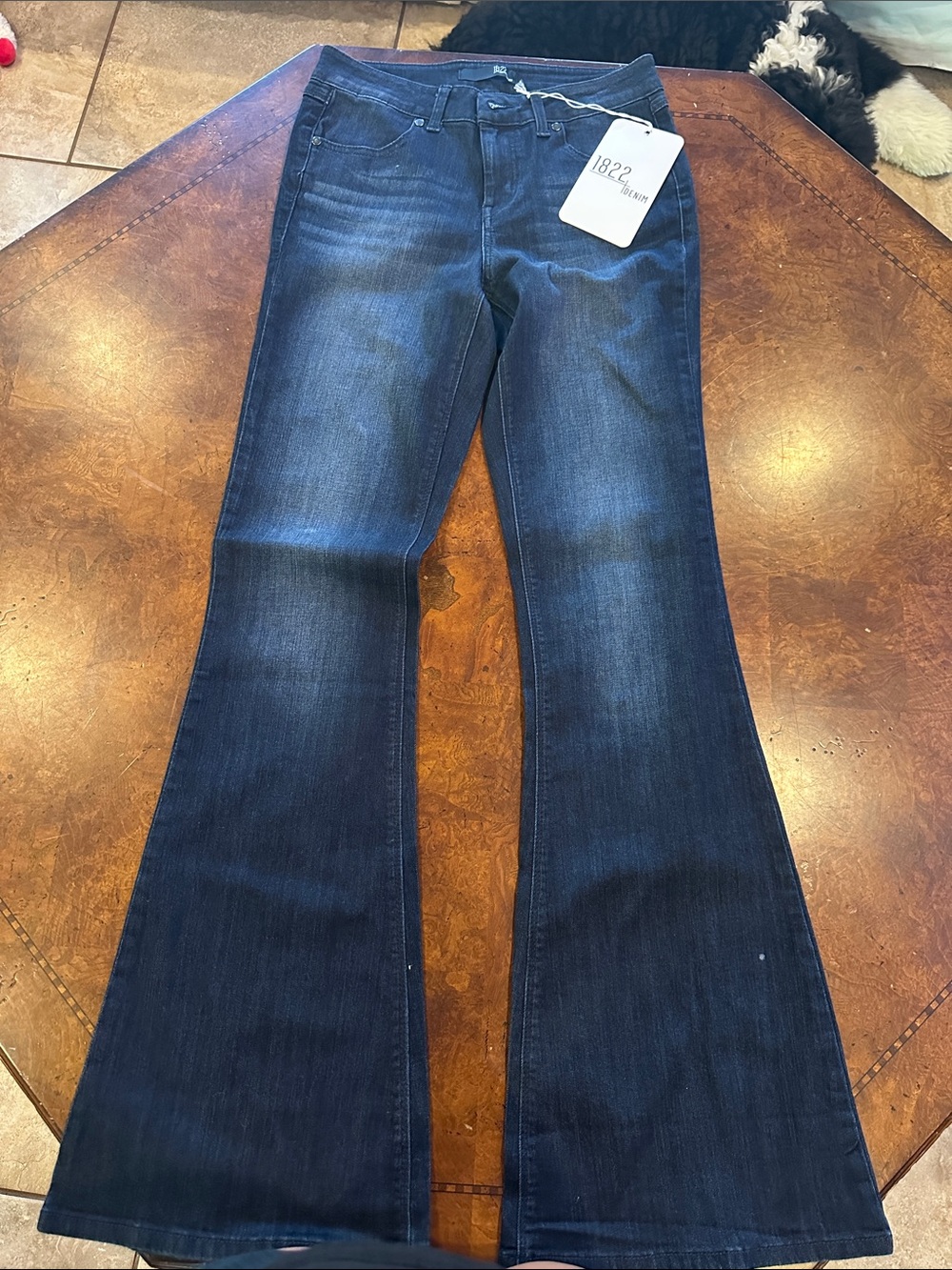 NWT 1822 Denim Women’s Dark Blue Flare Wide-Leg Jeans